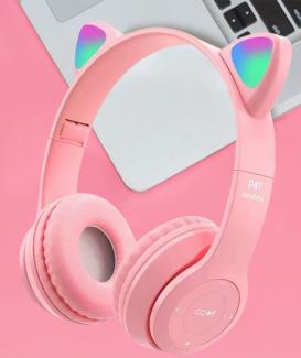 Bluetooth-enabled gaming headphones, luminous headsets, stereo bass, over-ear sauna sets, cute sports headphones for children and adults