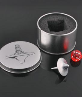 Mini Zinc Alloy Silver Spinning Top, Inception Totem, Movie, Kids Toys with Retail D.lic Box, Christmas Gift