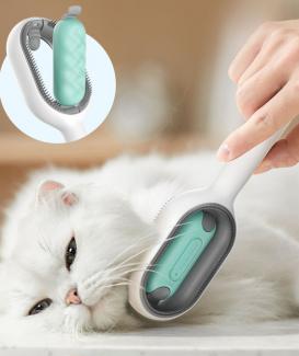 Double Sided Depilatory Brush for Cat and Dog, Sticky Comb, with Chicken Wipe, Water