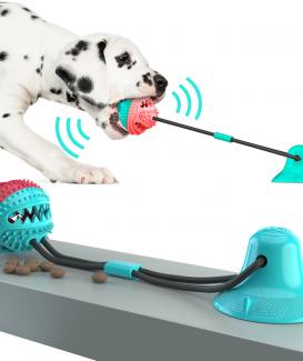 Large Pet Chew Toy with Suction Cup Slow Feeder Leaky Interactive Ropes Clean Teething Toys Supplies for Golden Retriever Large Dogs
